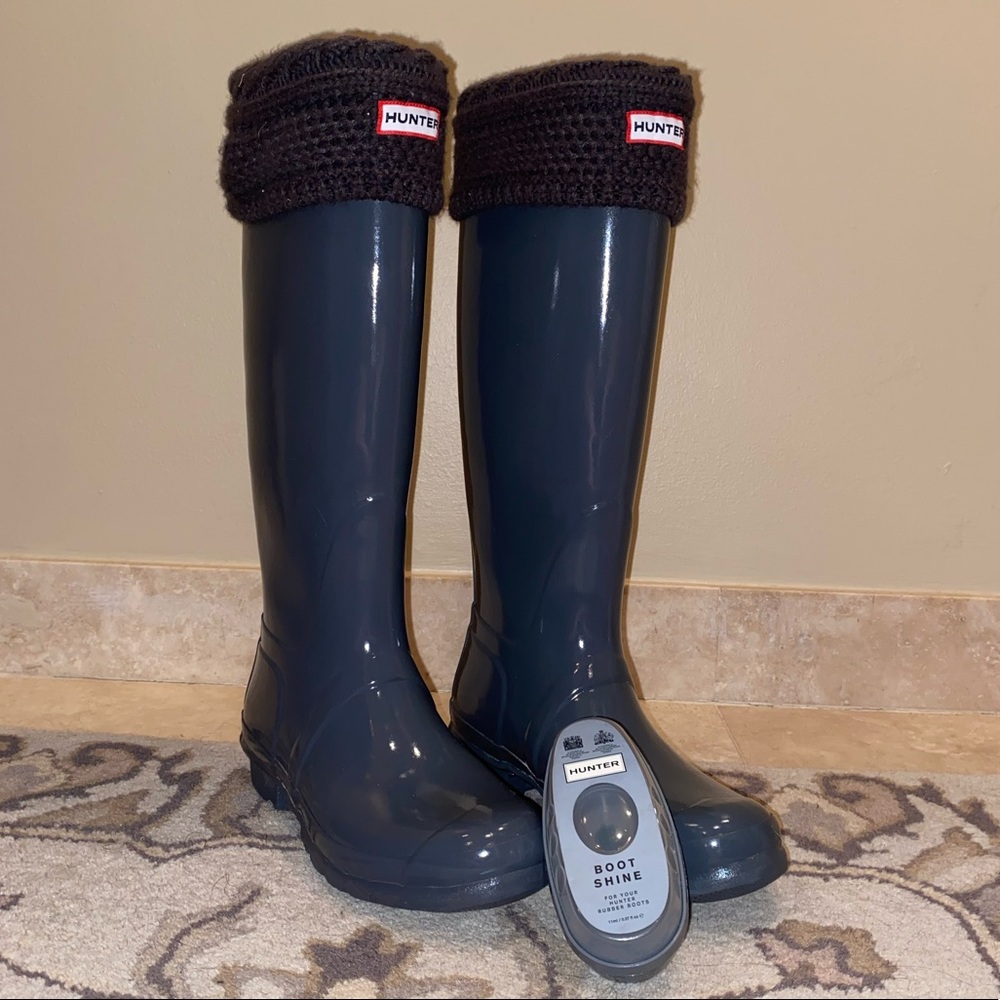 COPY - Tall Glossy Gray Hunter Rainboots Graduati…
